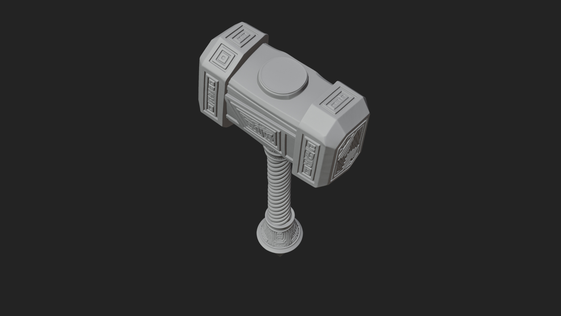 Block Head War Hammer Model Design 16 3D Print Model 3D Model
