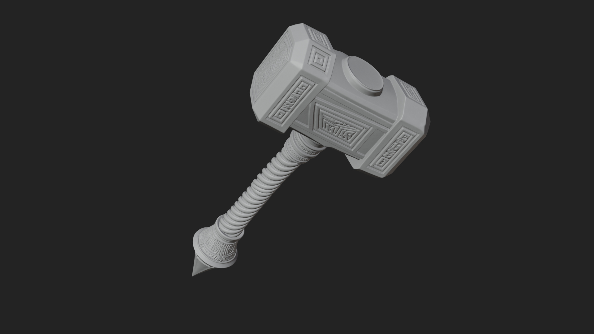 Block Head War Hammer Model Design 16 3D Print Model 3D Model