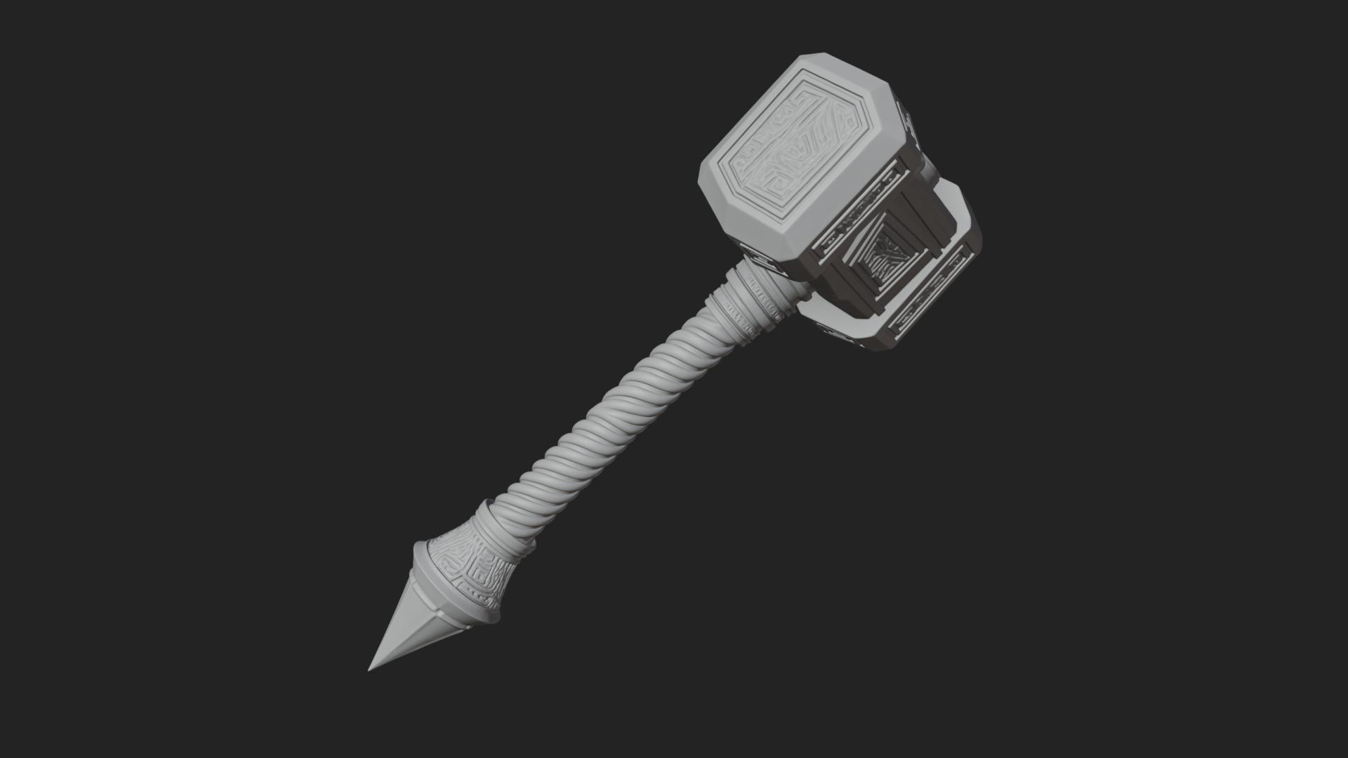 Block Head War Hammer Model Design 16 3D Print Model 3D Model