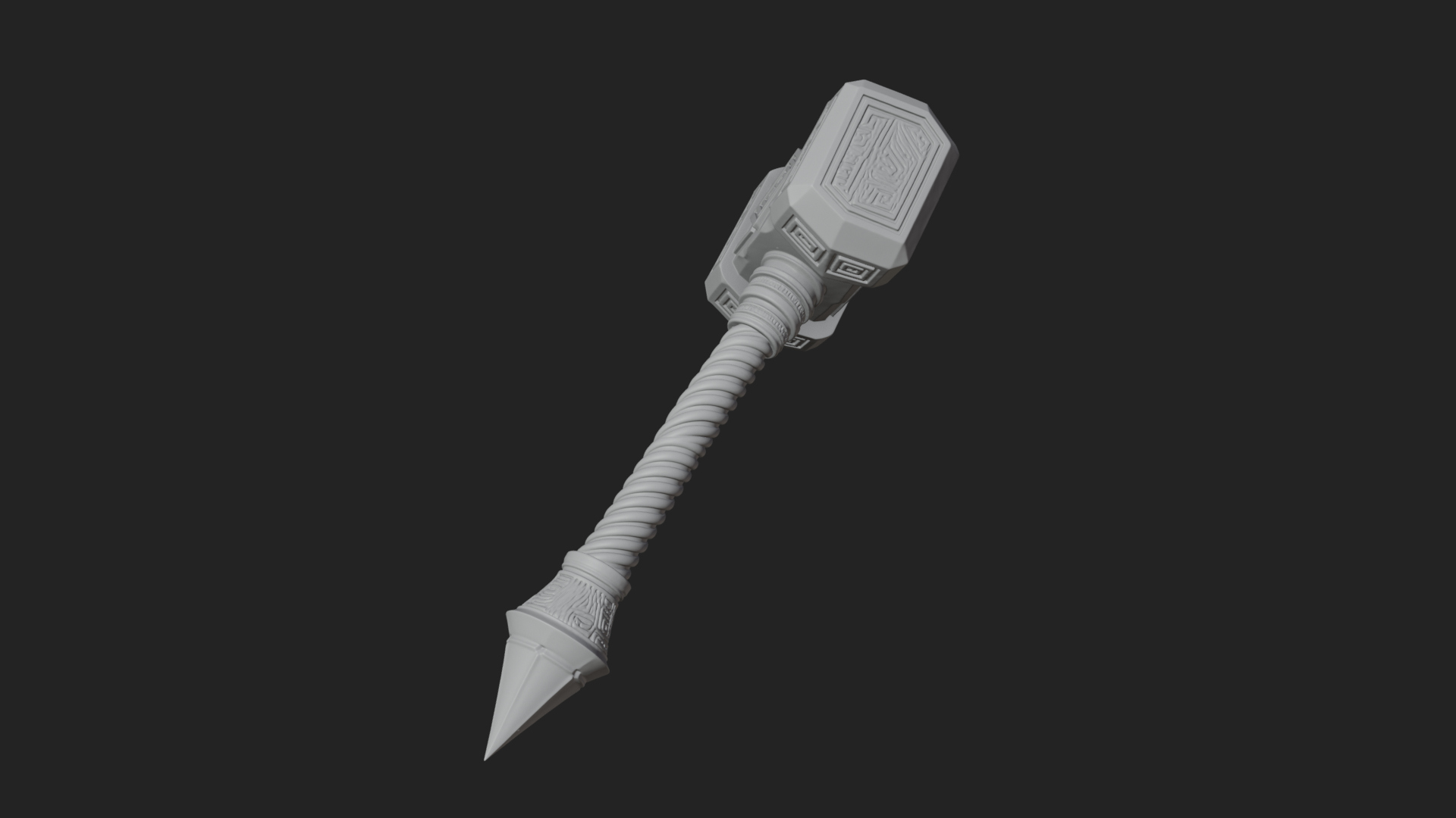 Block Head War Hammer Model Design 16 3D Print Model 3D Model