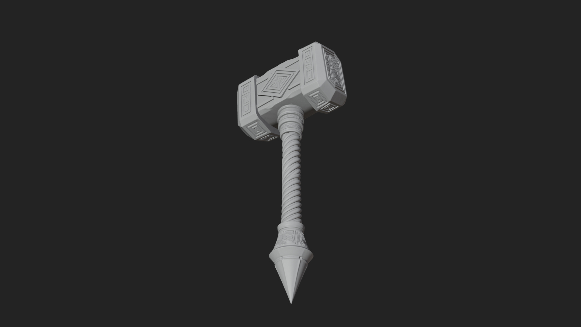 Block Head War Hammer Model Design 16 3D Print Model 3D Model