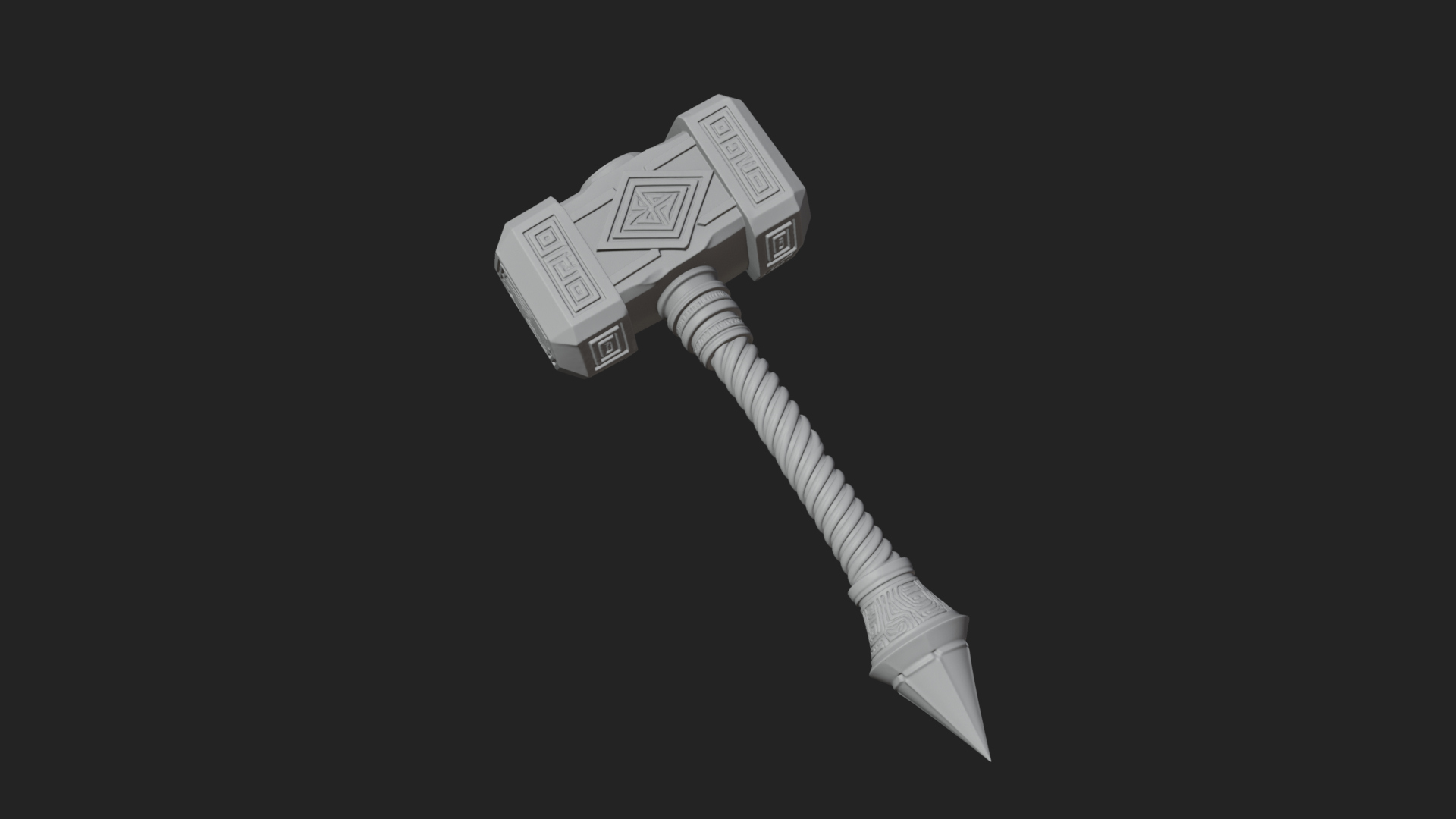 Block Head War Hammer Model Design 16 3D Print Model 3D Model