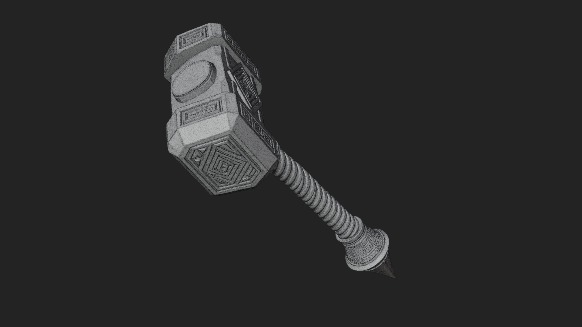 Block Head War Hammer Model Design 16 3D Print Model 3D Model
