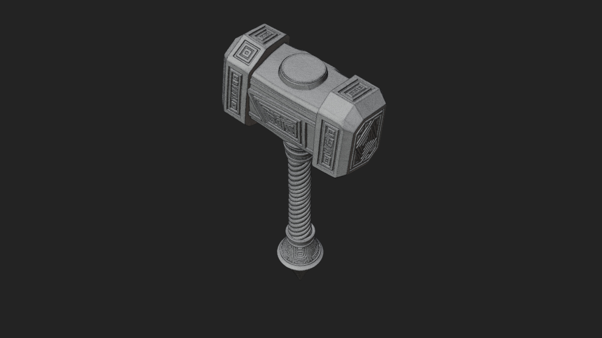 Block Head War Hammer Model Design 16 3D Print Model 3D Model