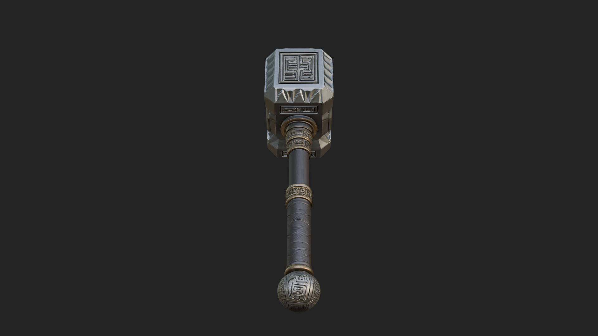 Block Head War Hammer Model Design 2 3D Print Model 3D Model