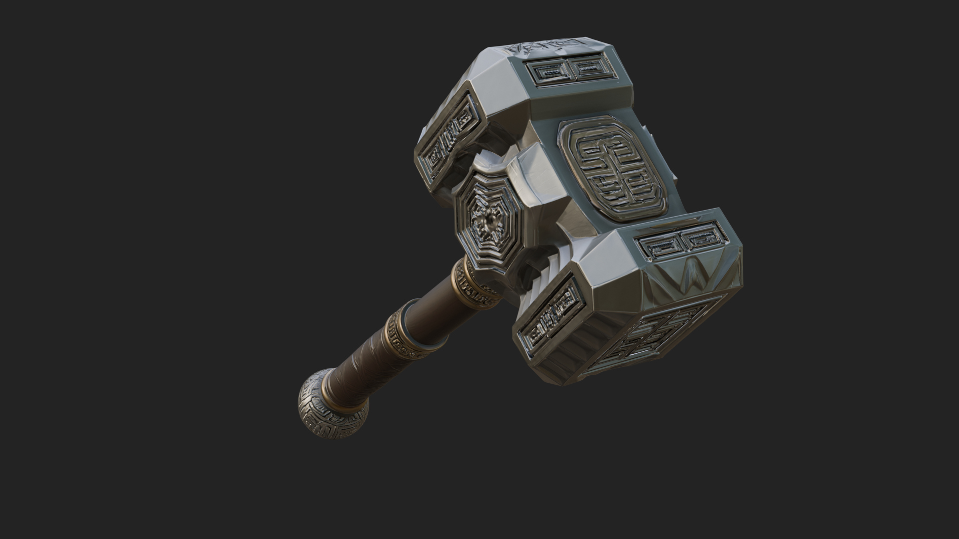 Block Head War Hammer Model Design 2 3D Print Model 3D Model