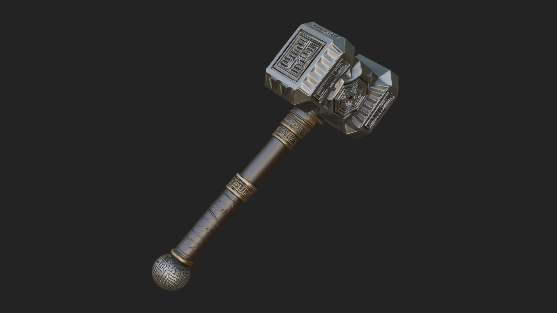 Block Head War Hammer Model Design 2 3D Print Model 3D Model