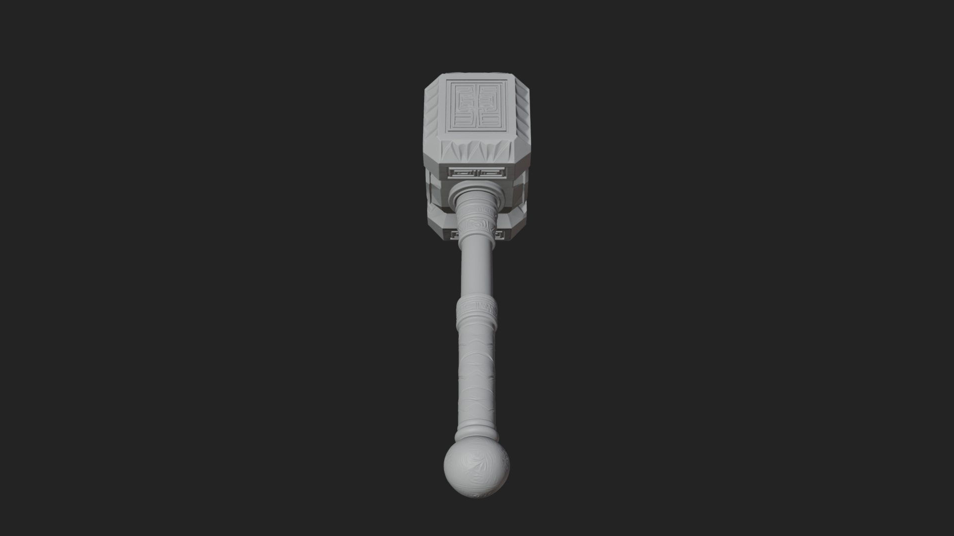 Block Head War Hammer Model Design 2 3D Print Model 3D Model