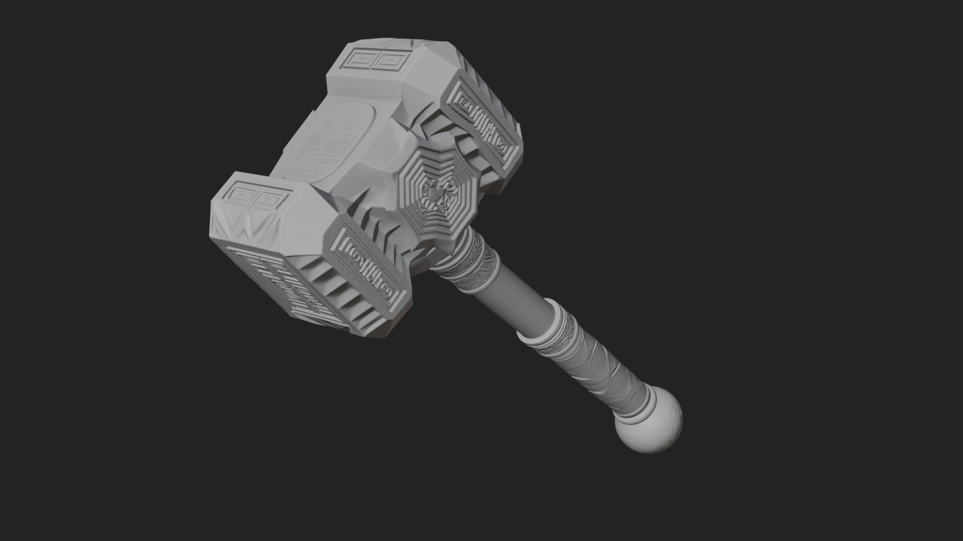 Block Head War Hammer Model Design 2 3D Print Model 3D Model