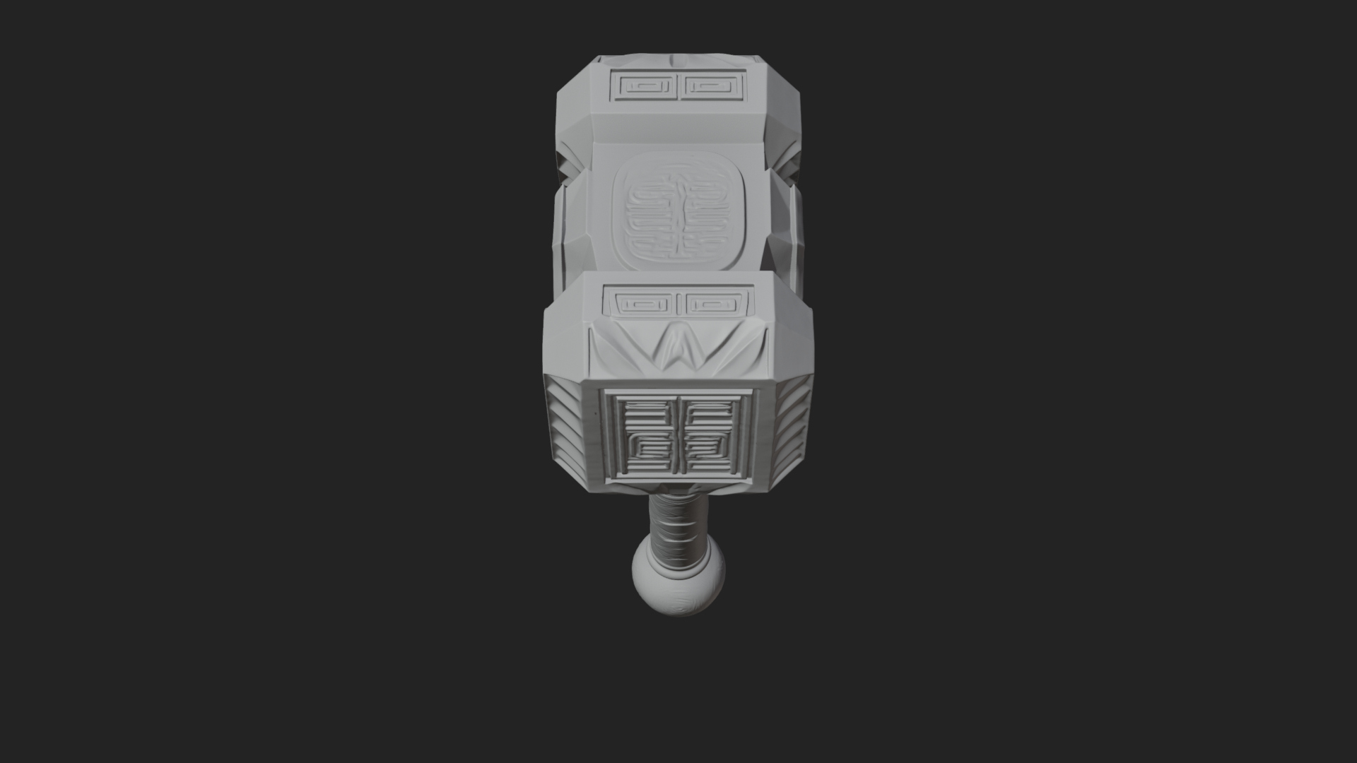 Block Head War Hammer Model Design 2 3D Print Model 3D Model