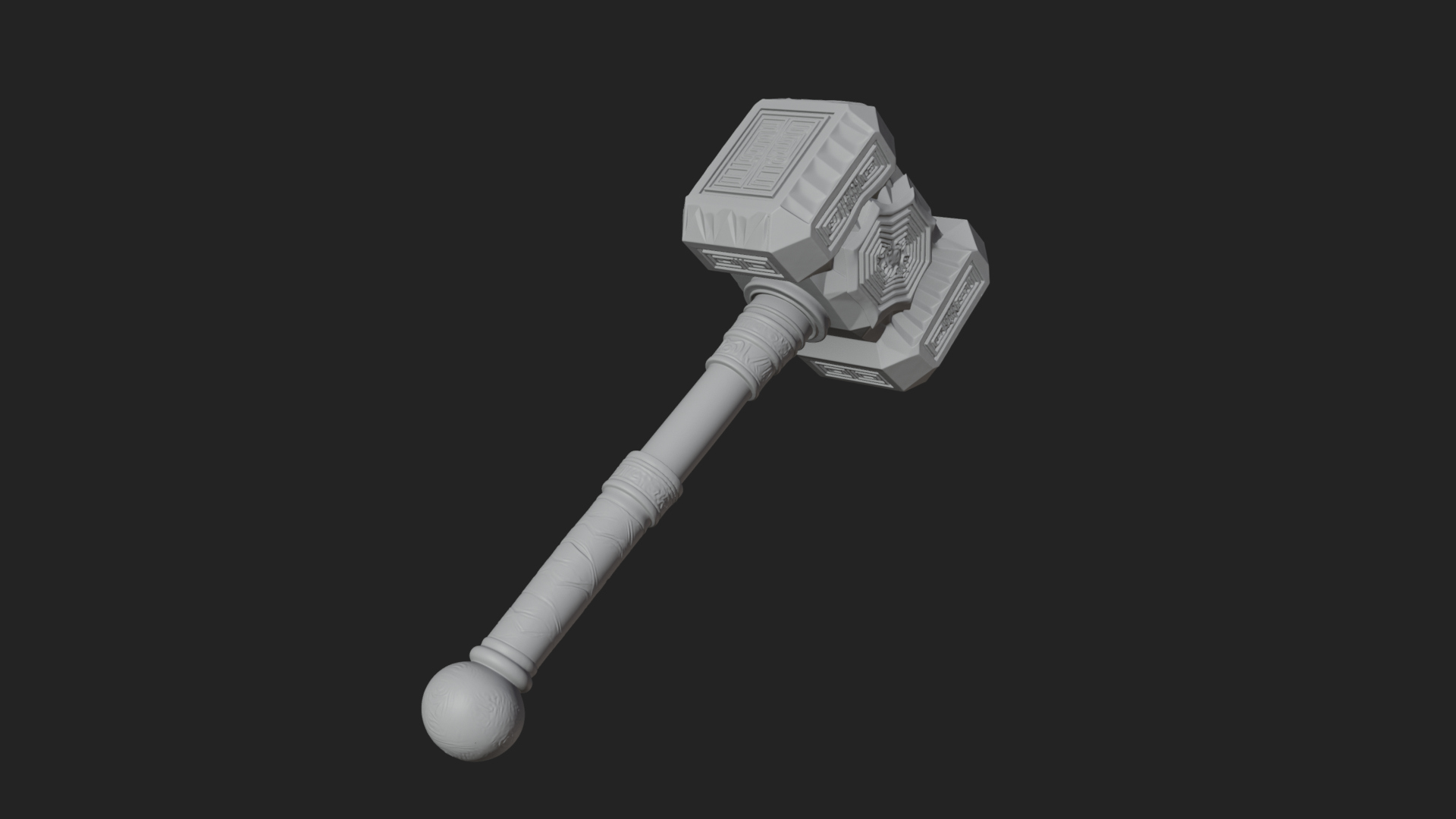 Block Head War Hammer Model Design 2 3D Print Model 3D Model