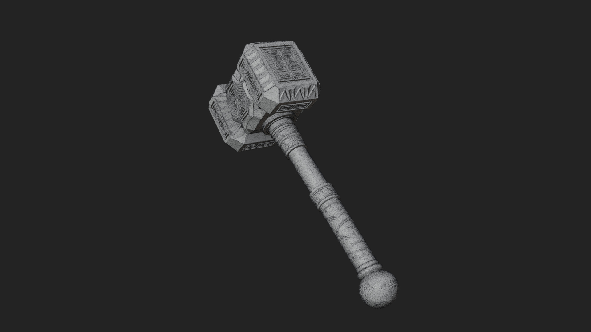 Block Head War Hammer Model Design 2 3D Print Model 3D Model