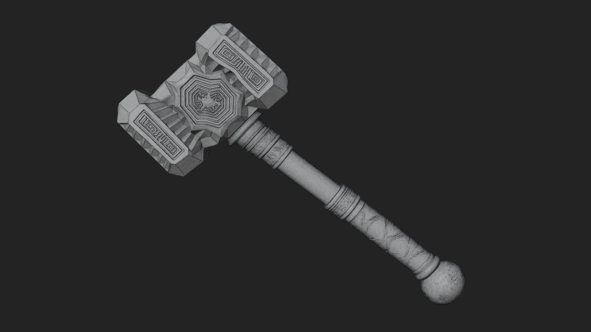 Block Head War Hammer Model Design 2 3D Print Model 3D Model