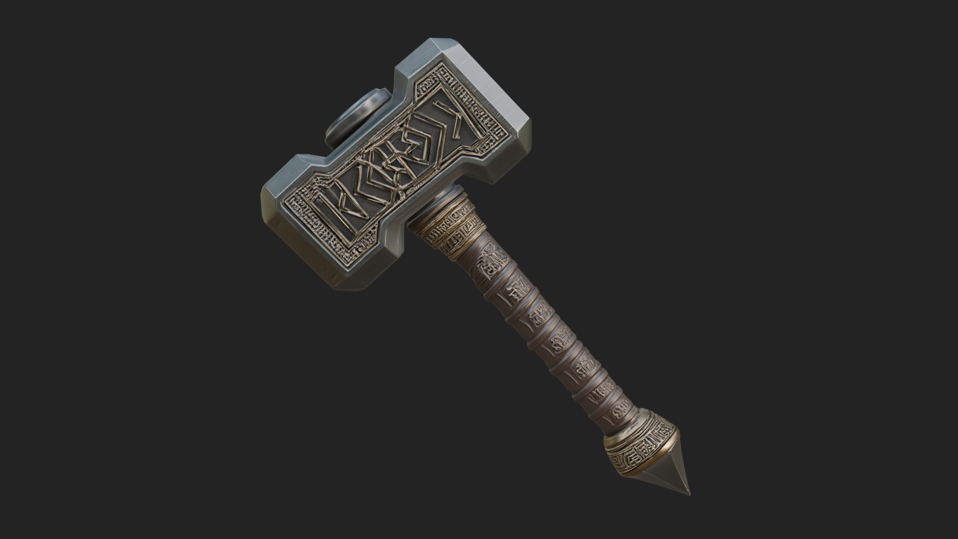 Block Head War Hammer Model Design 3 3D Print Model 3D Model