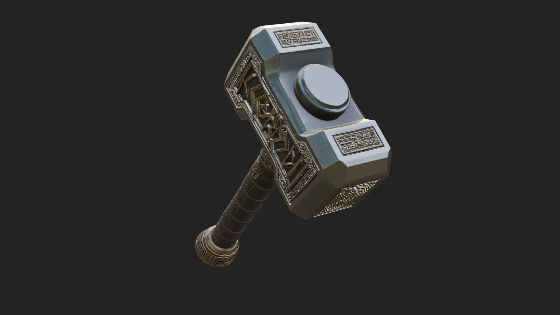 Block Head War Hammer Model Design 3 3D Print Model 3D Model