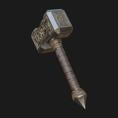Block Head War Hammer Model Design 3 3D Print Model