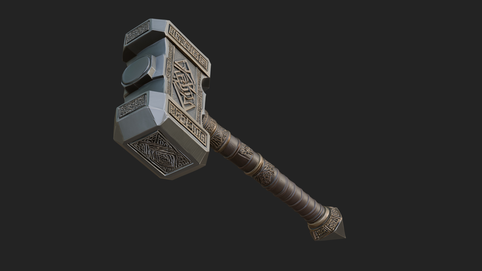 Block Head War Hammer Model Design 4 3D Print Model 3D Model