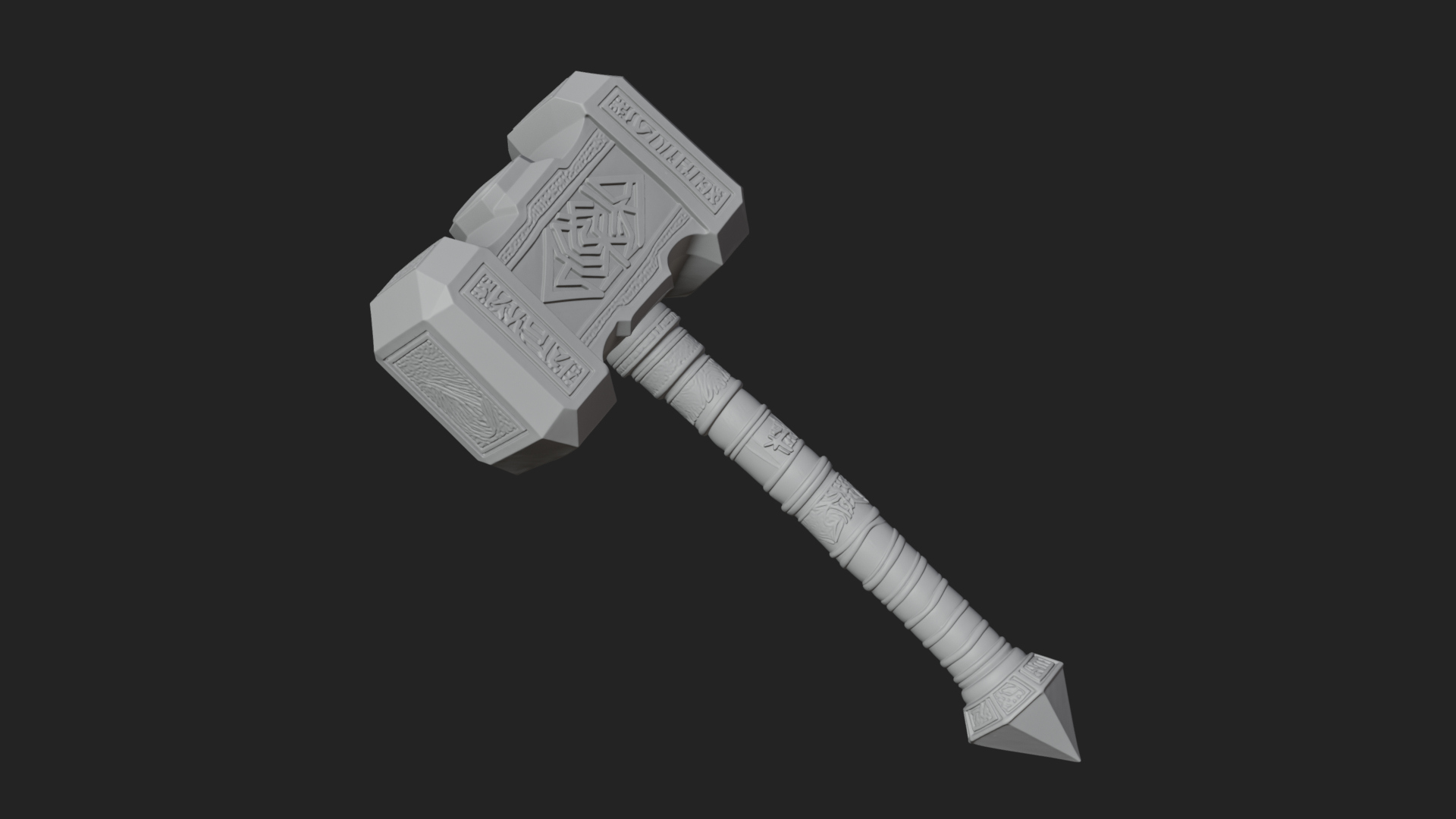 Block Head War Hammer Model Design 4 3D Print Model 3D Model