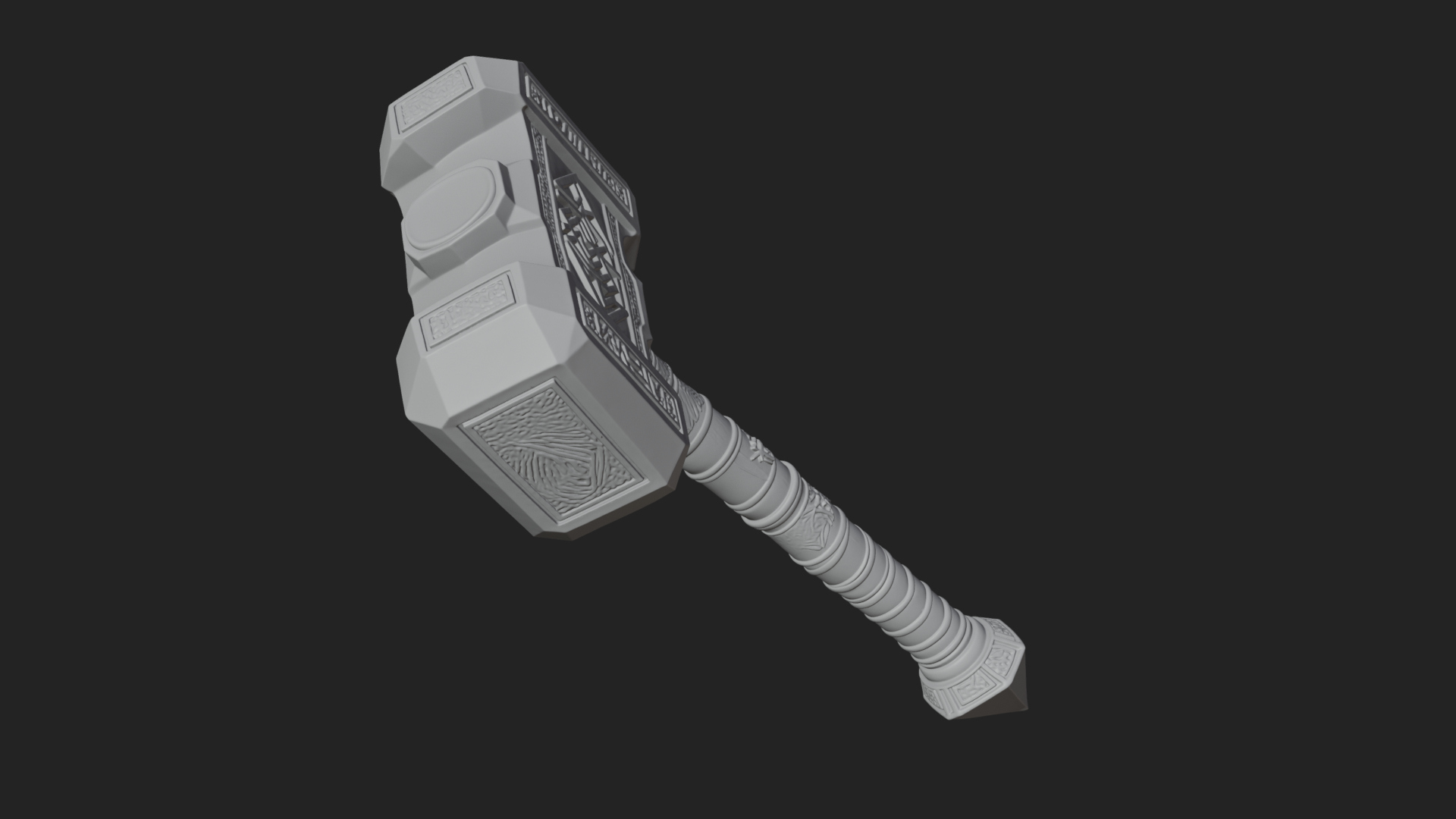 Block Head War Hammer Model Design 4 3D Print Model 3D Model