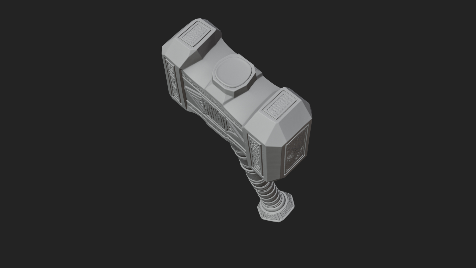 Block Head War Hammer Model Design 4 3D Print Model 3D Model