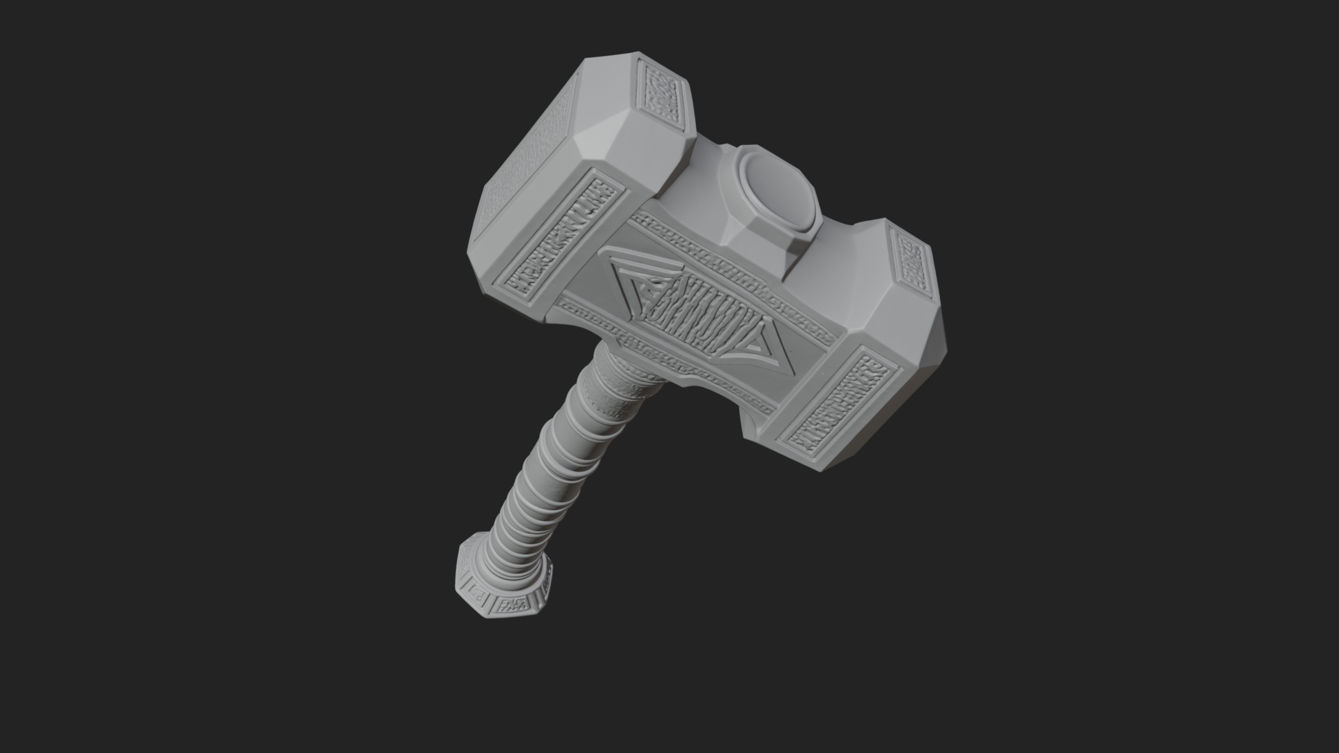 Block Head War Hammer Model Design 4 3D Print Model 3D Model