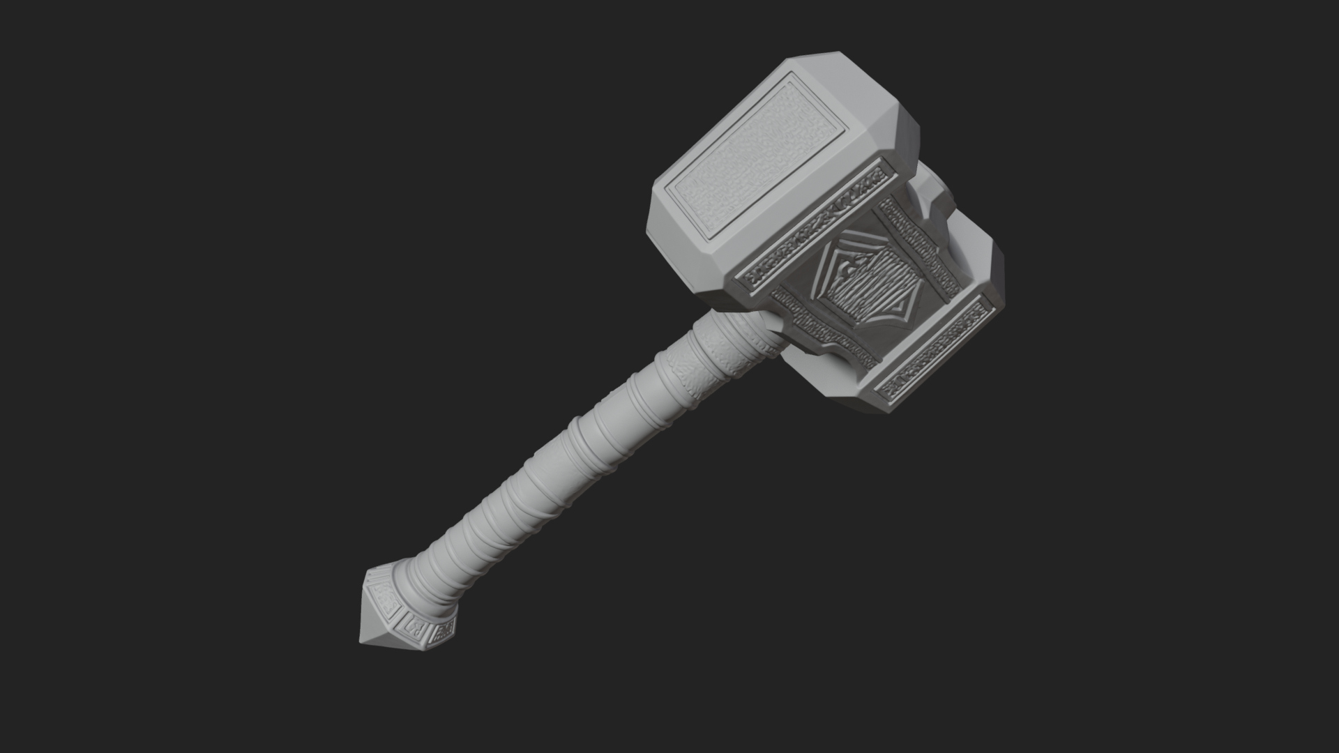 Block Head War Hammer Model Design 4 3D Print Model 3D Model