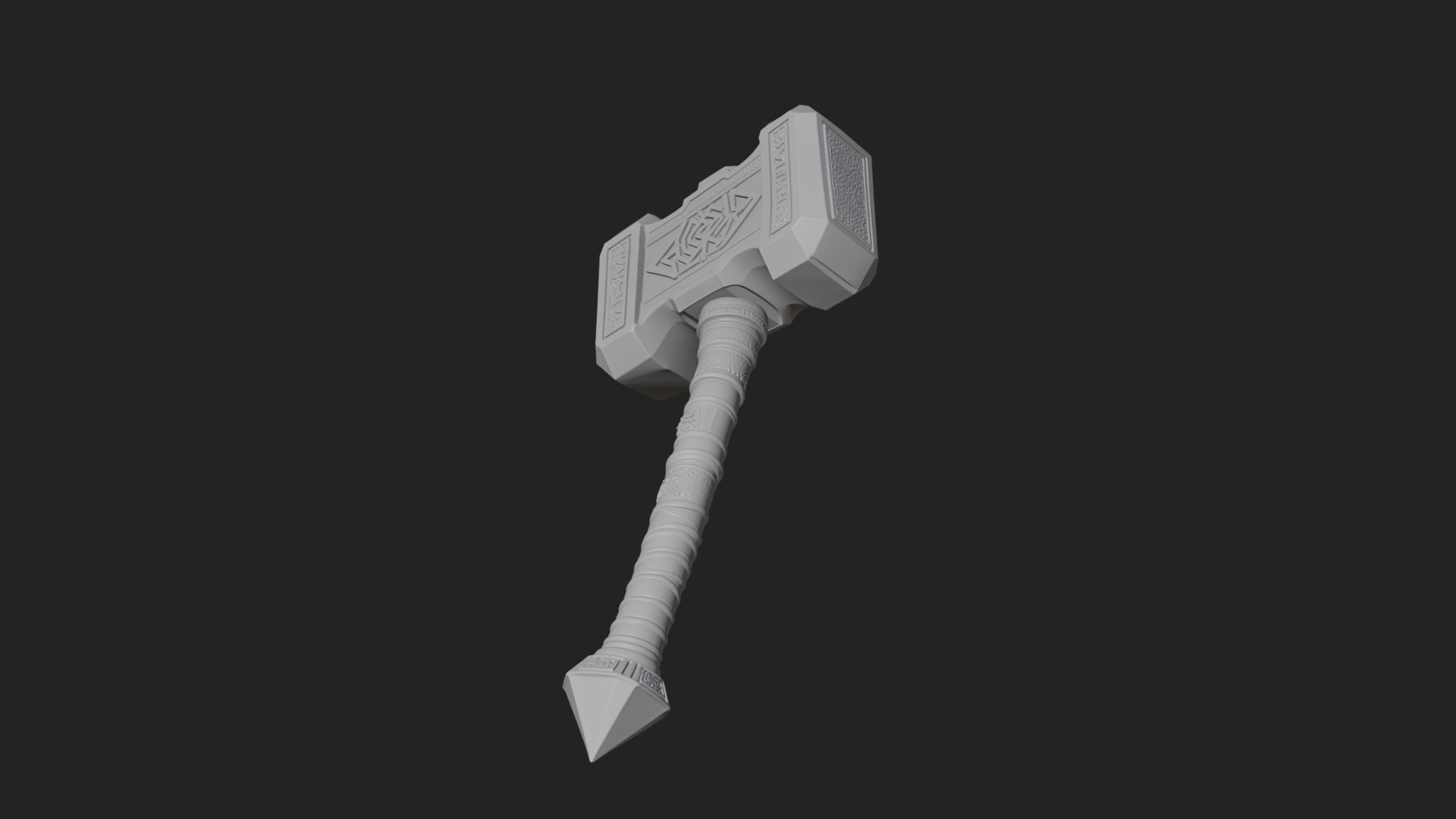 Block Head War Hammer Model Design 4 3D Print Model 3D Model
