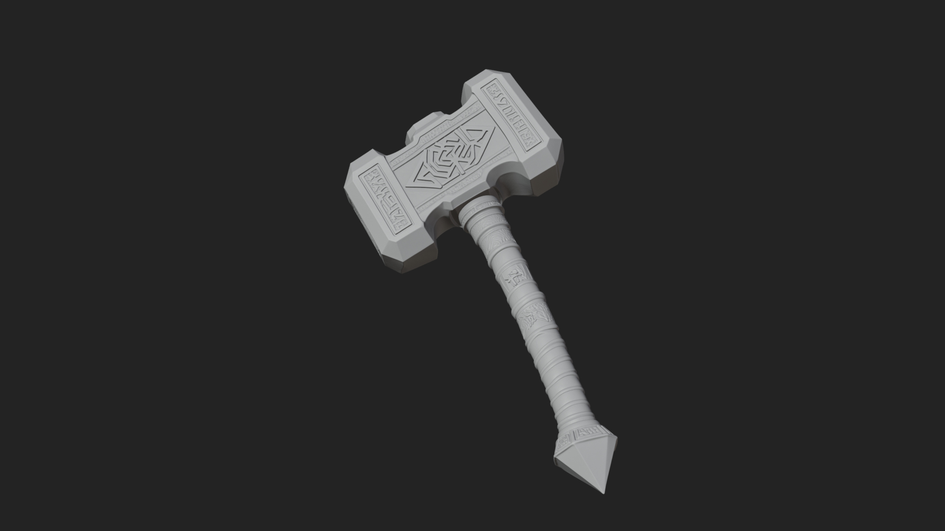 Block Head War Hammer Model Design 4 3D Print Model 3D Model