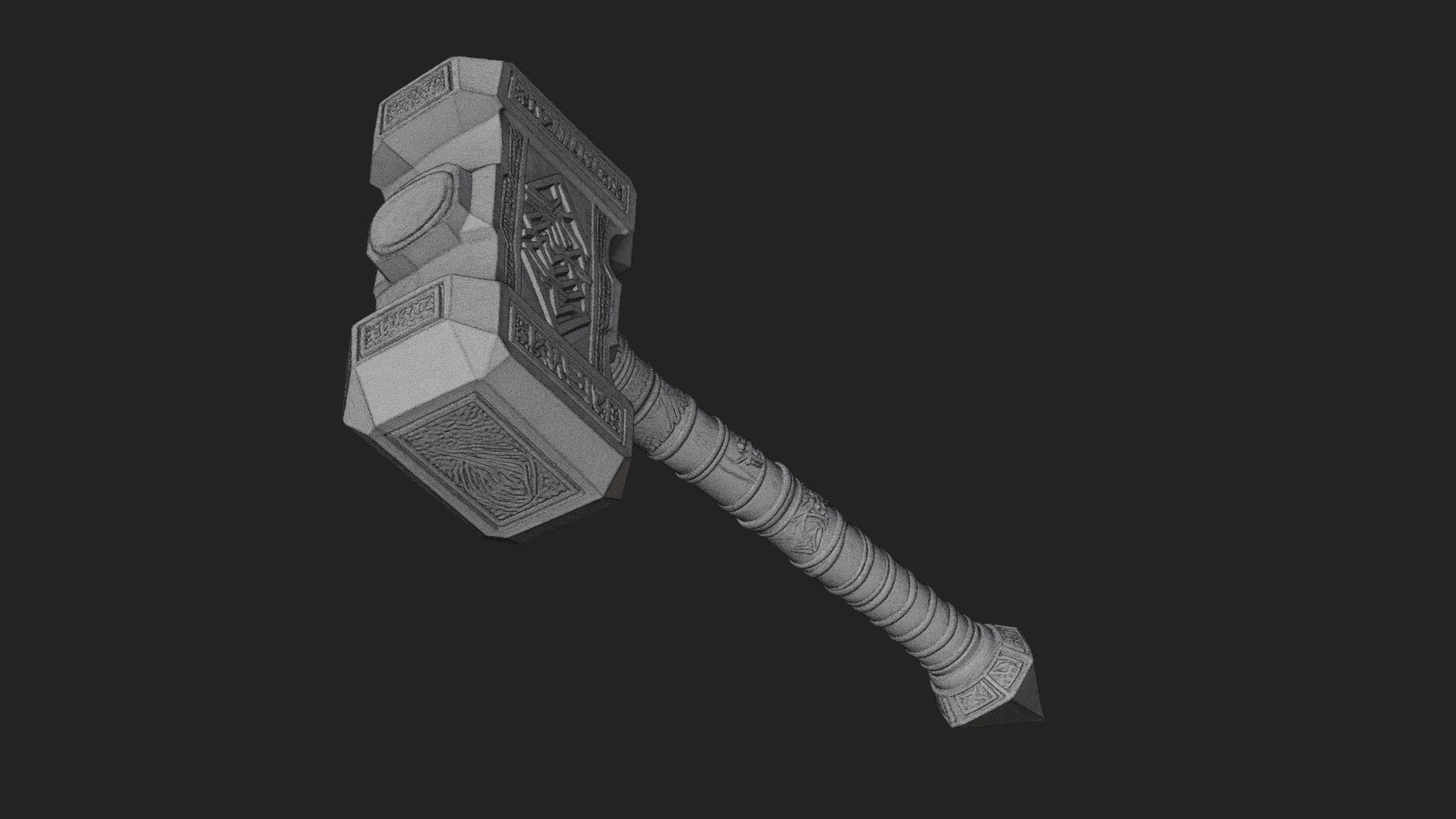 Block Head War Hammer Model Design 4 3D Print Model 3D Model