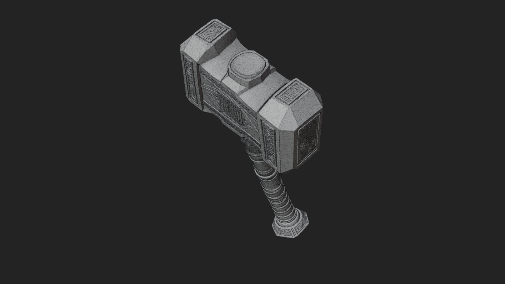 Block Head War Hammer Model Design 4 3D Print Model 3D Model