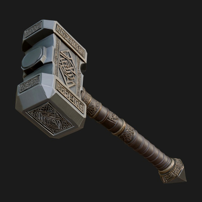 Block Head War Hammer Model Design 4 3D Print Model