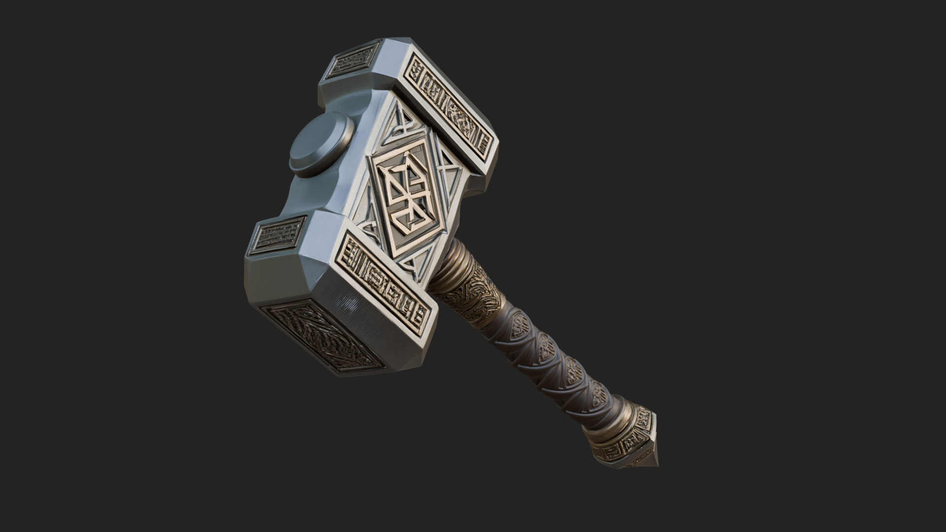 Block Head War Hammer Model Design 5 3D Print Model 3D Model
