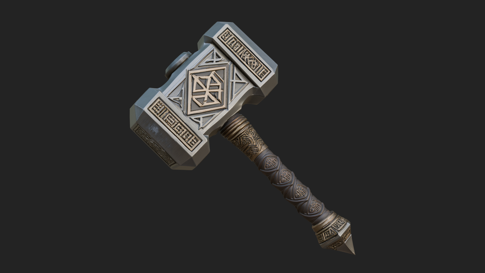 Block Head War Hammer Model Design 5 3D Print Model 3D Model