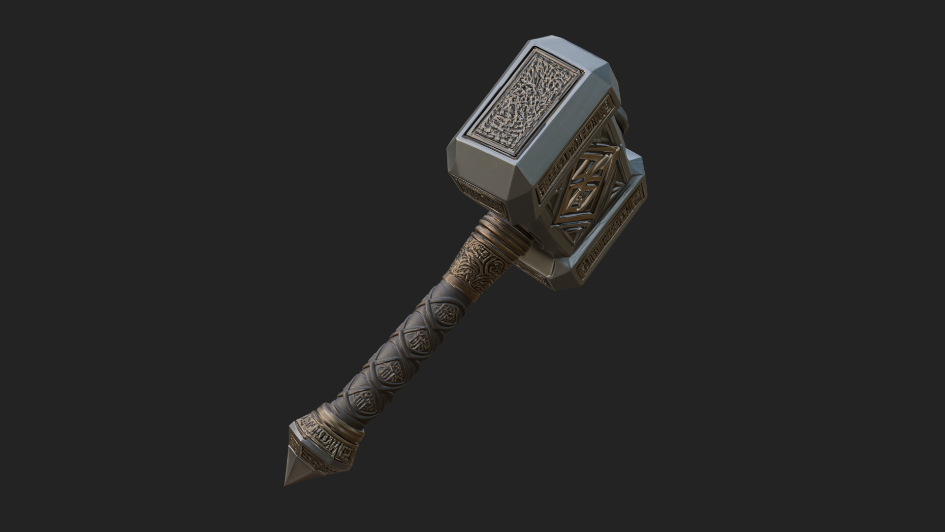 Block Head War Hammer Model Design 5 3D Print Model 3D Model