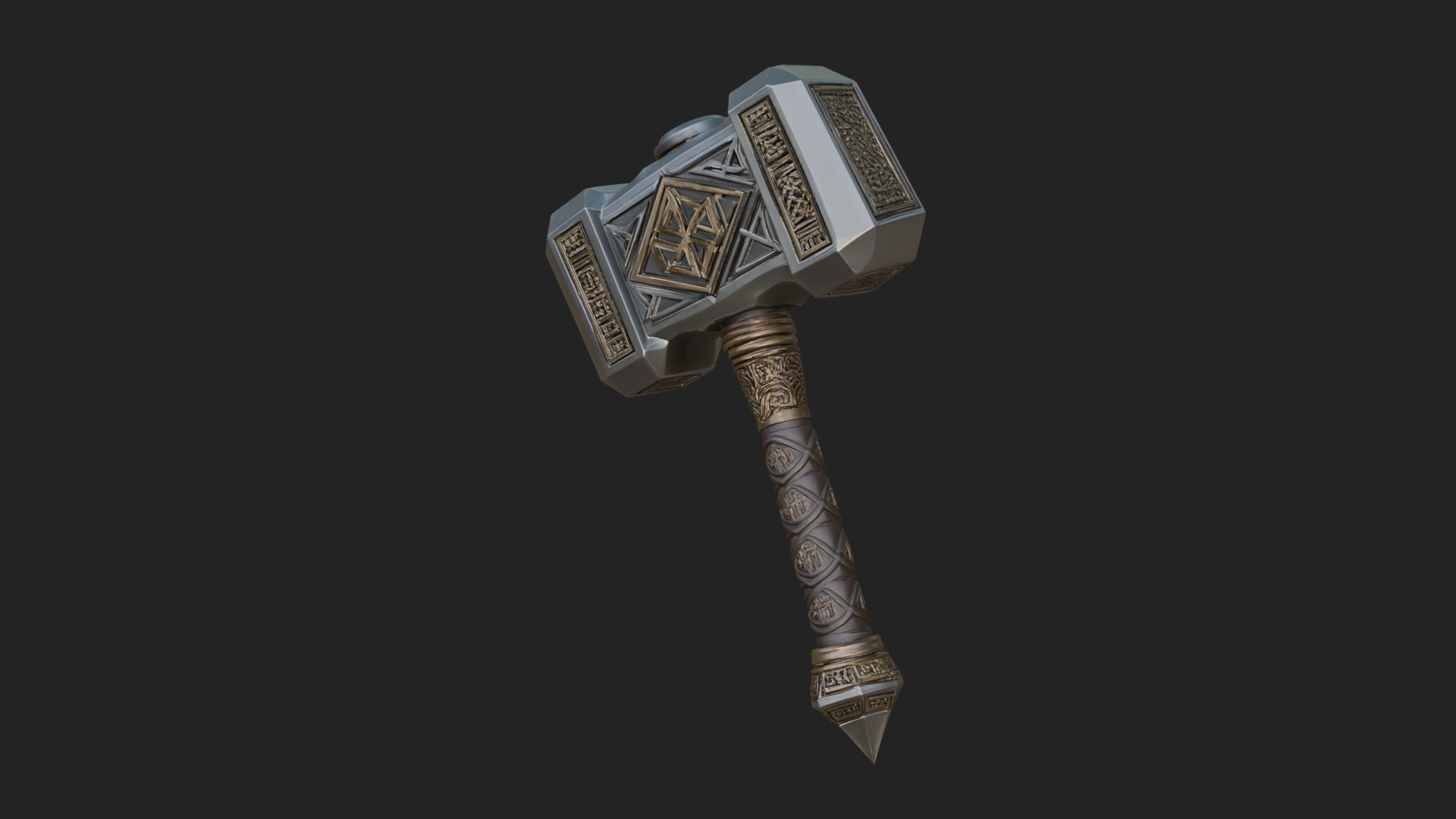 Block Head War Hammer Model Design 5 3D Print Model 3D Model