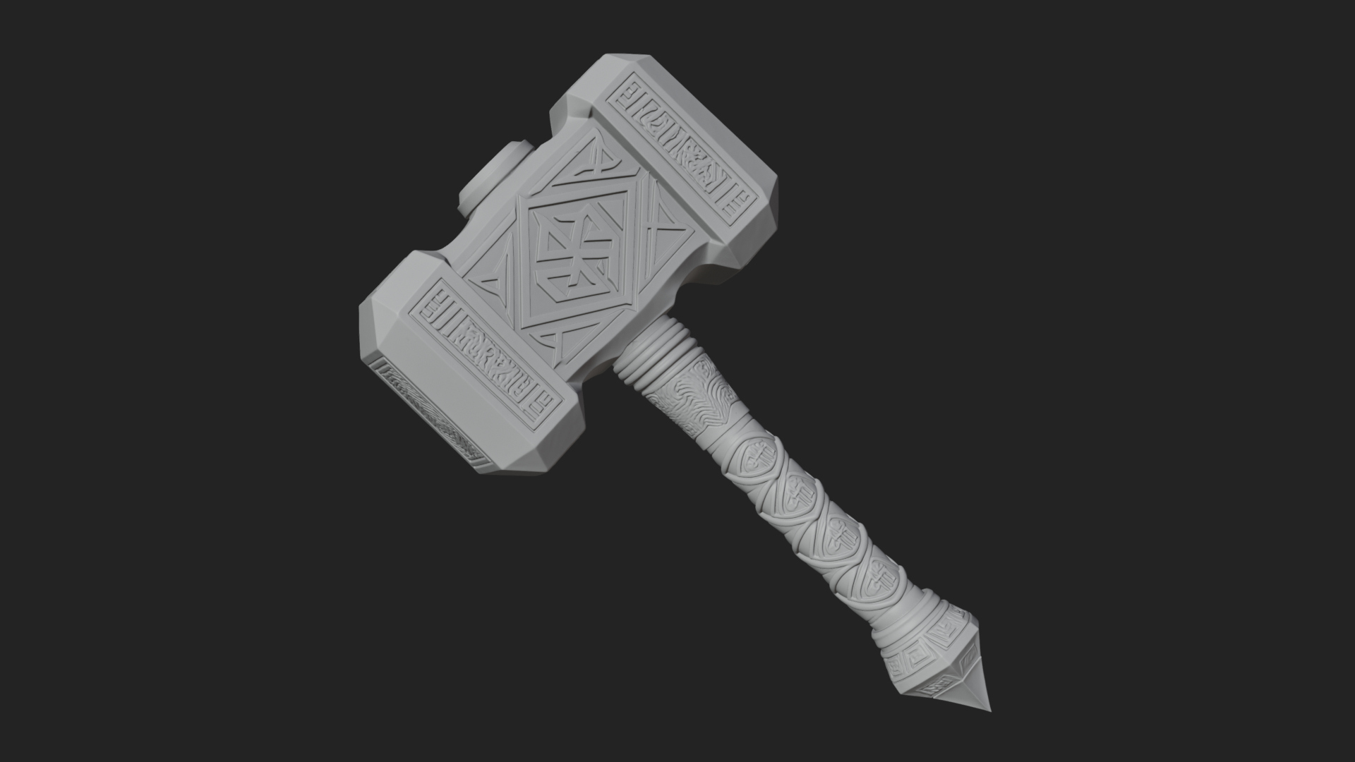 Block Head War Hammer Model Design 5 3D Print Model 3D Model