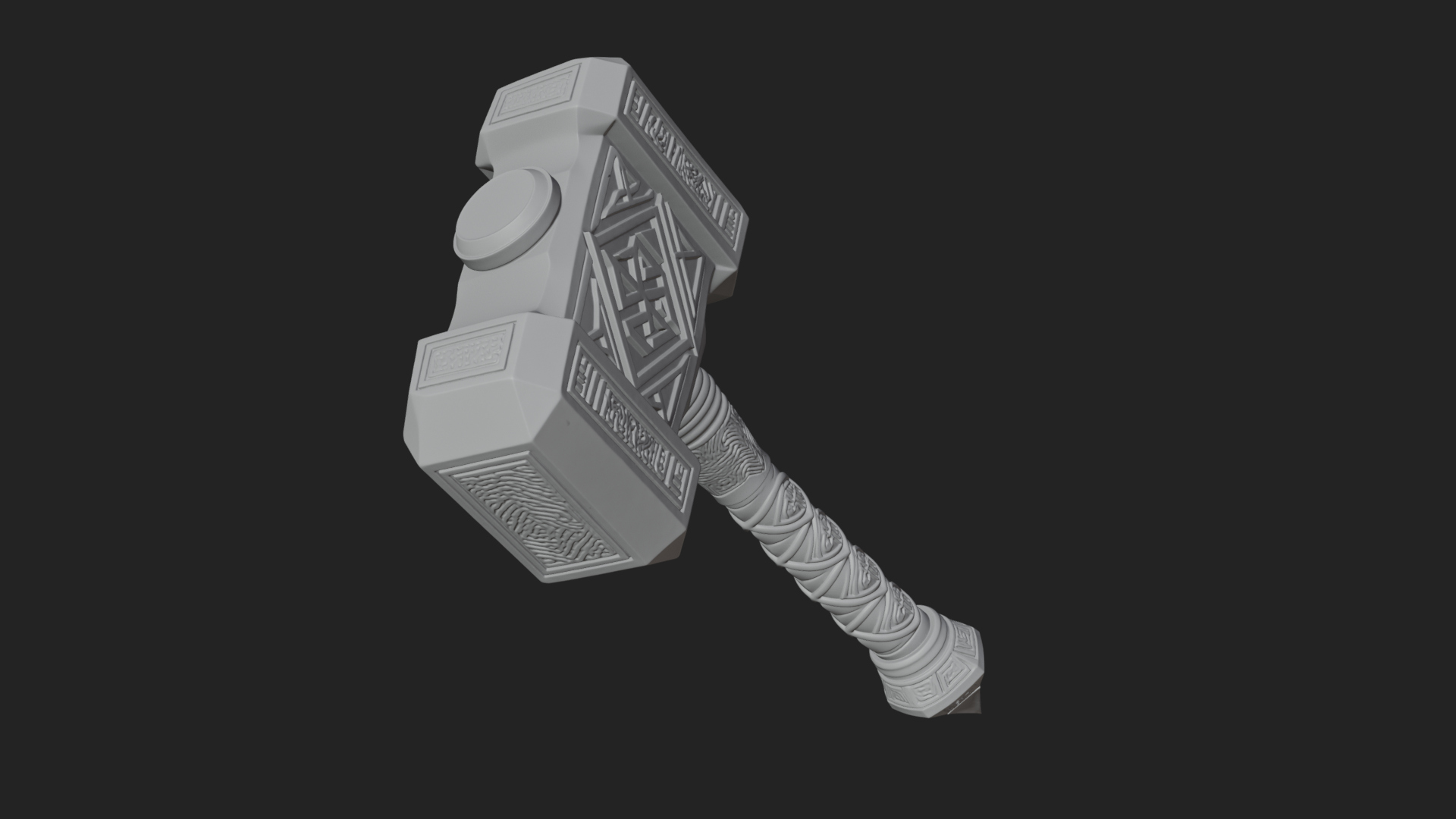 Block Head War Hammer Model Design 5 3D Print Model 3D Model