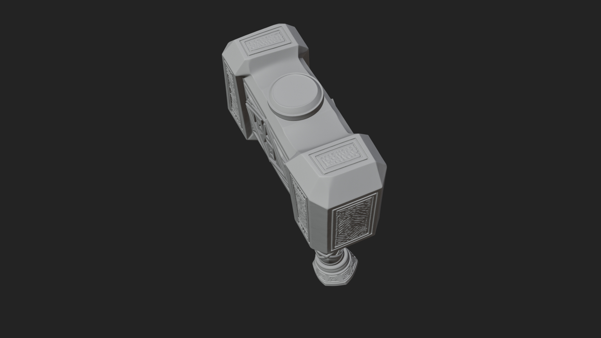 Block Head War Hammer Model Design 5 3D Print Model 3D Model