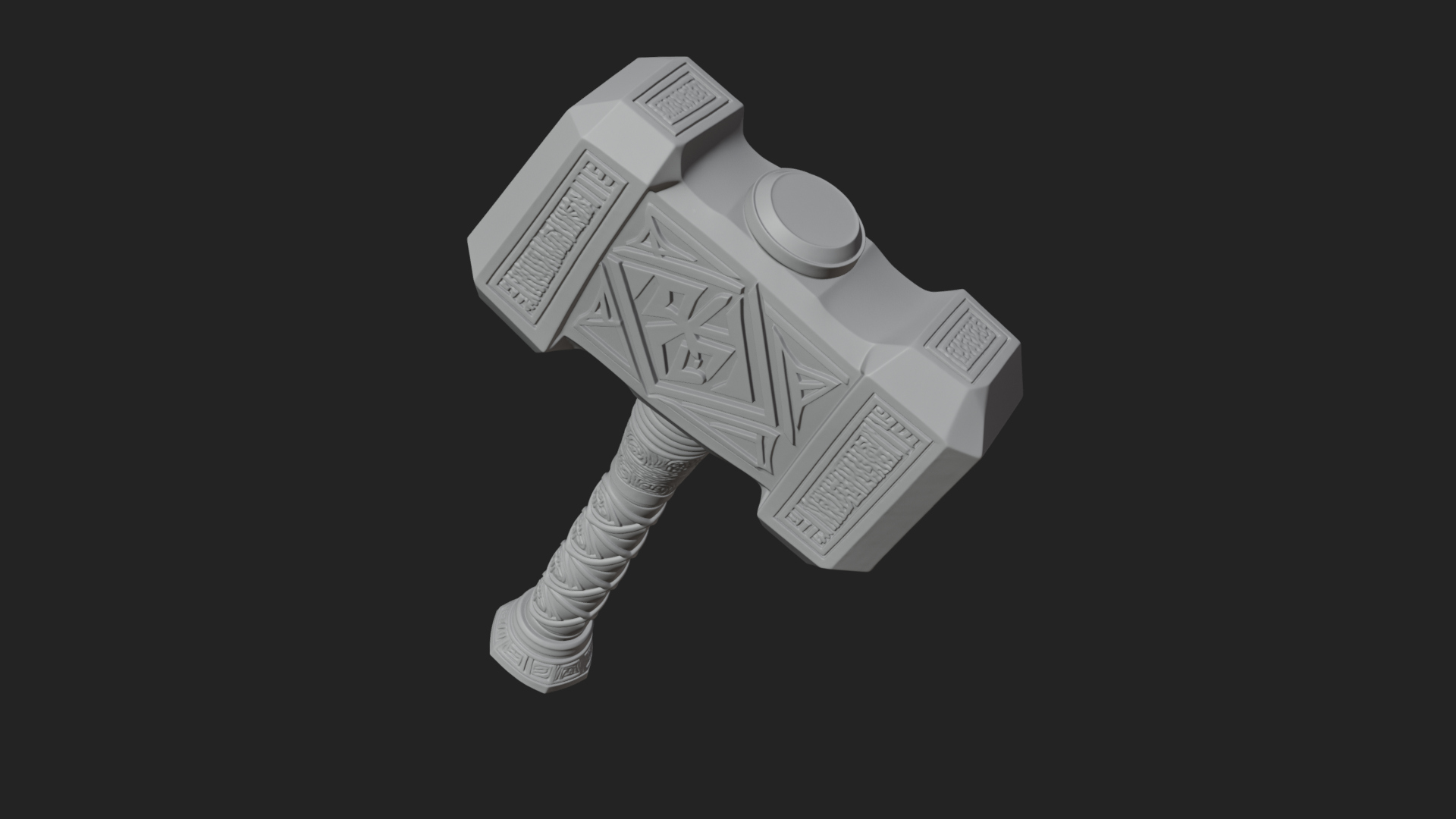 Block Head War Hammer Model Design 5 3D Print Model 3D Model