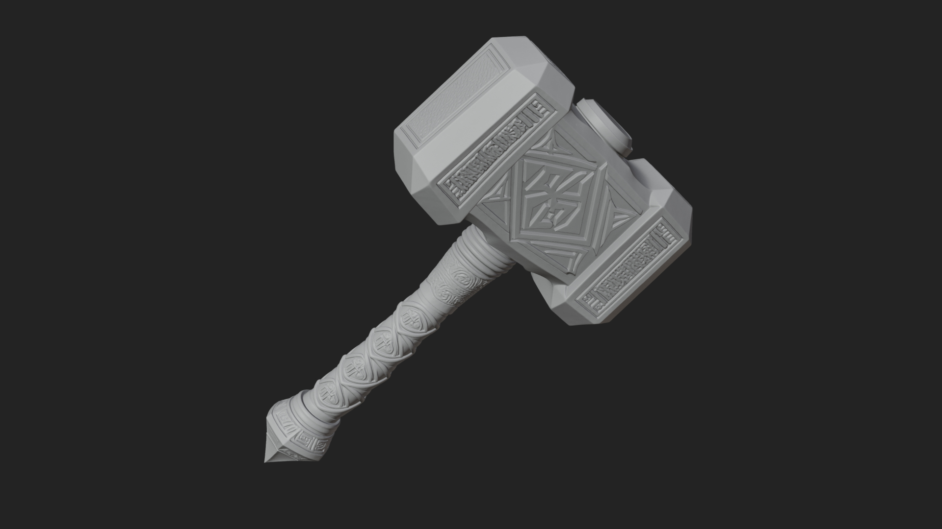 Block Head War Hammer Model Design 5 3D Print Model 3D Model