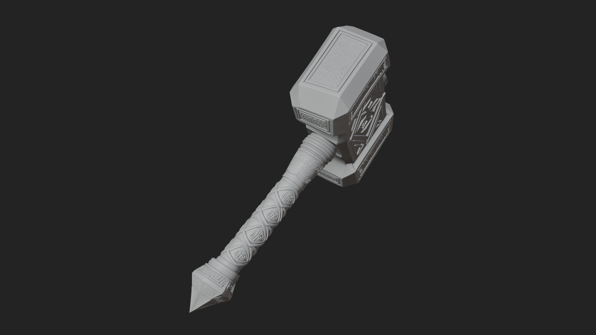 Block Head War Hammer Model Design 5 3D Print Model 3D Model