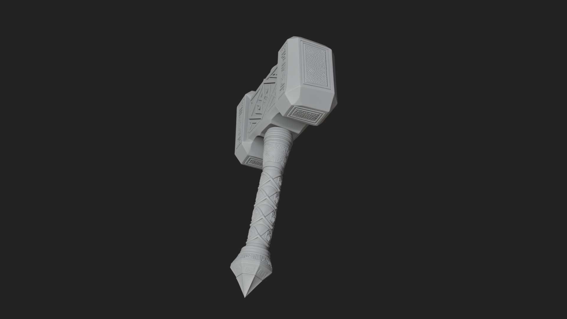 Block Head War Hammer Model Design 5 3D Print Model 3D Model