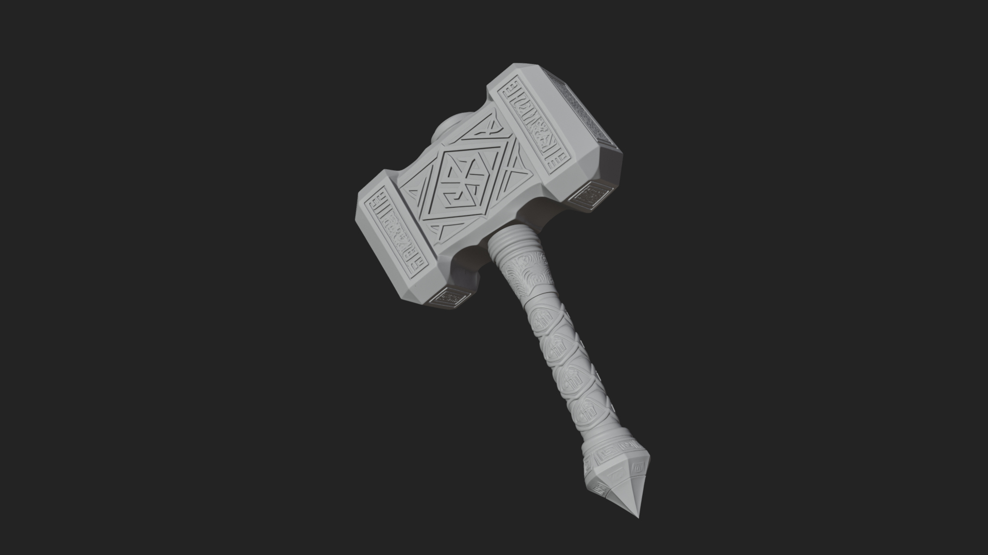 Block Head War Hammer Model Design 5 3D Print Model 3D Model