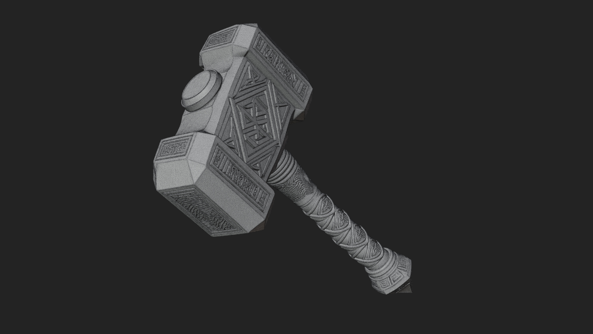 Block Head War Hammer Model Design 5 3D Print Model 3D Model