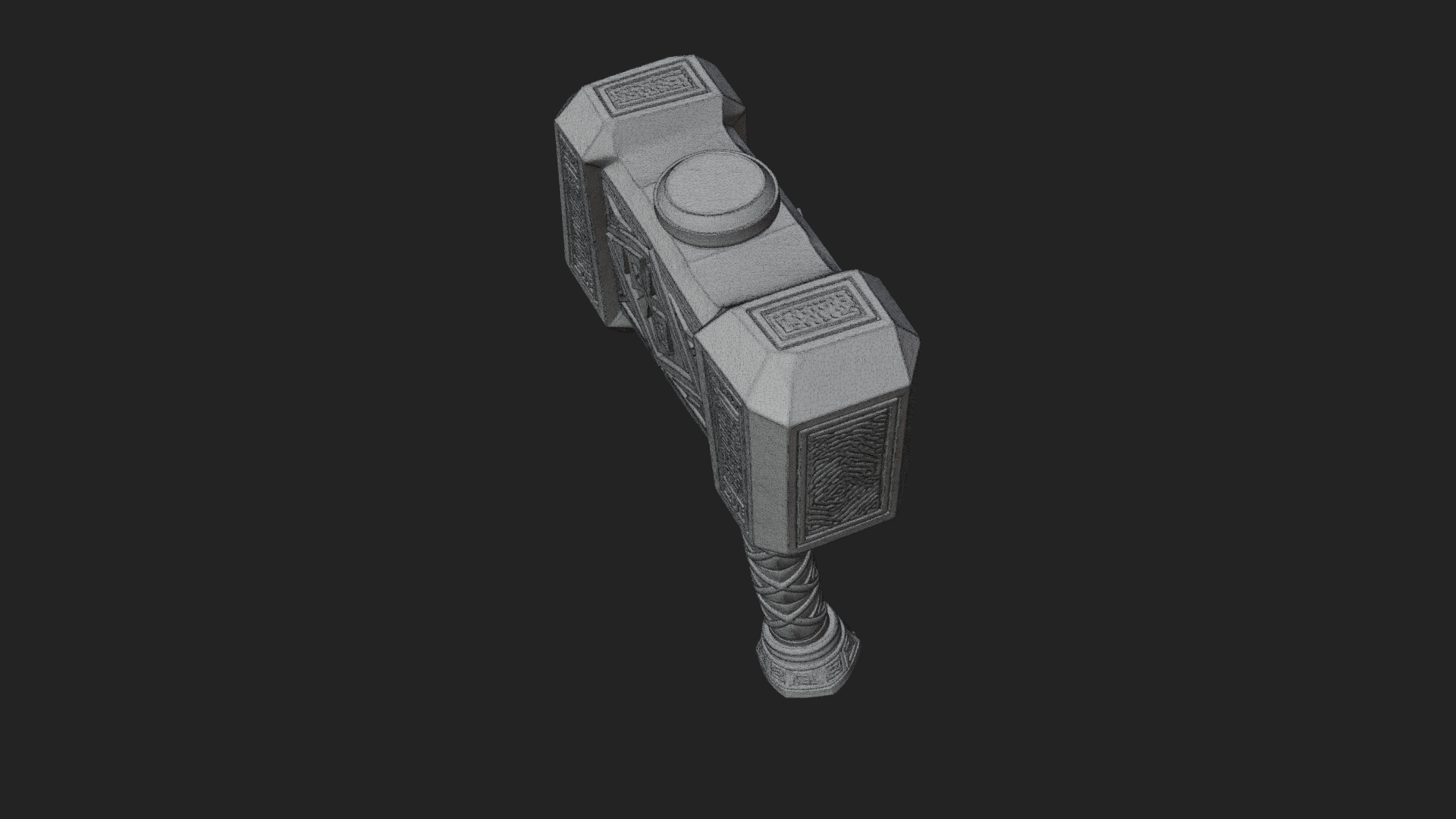 Block Head War Hammer Model Design 5 3D Print Model 3D Model