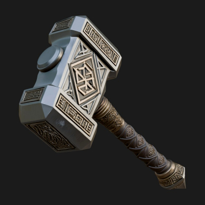 Block Head War Hammer Model Design 5 3D Print Model