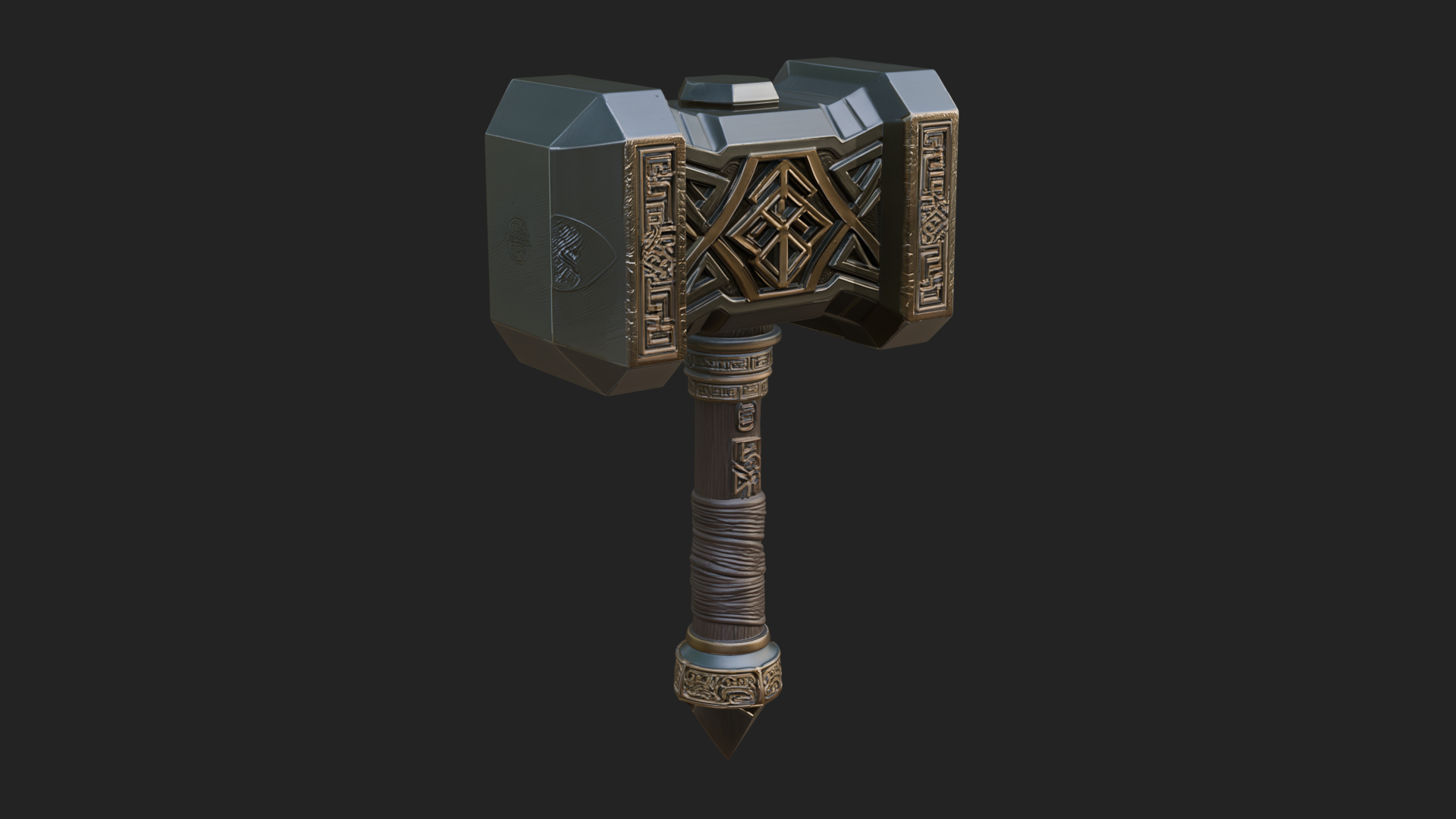 Block Head War Hammer Model Design 6 3D Print Model 3D Model