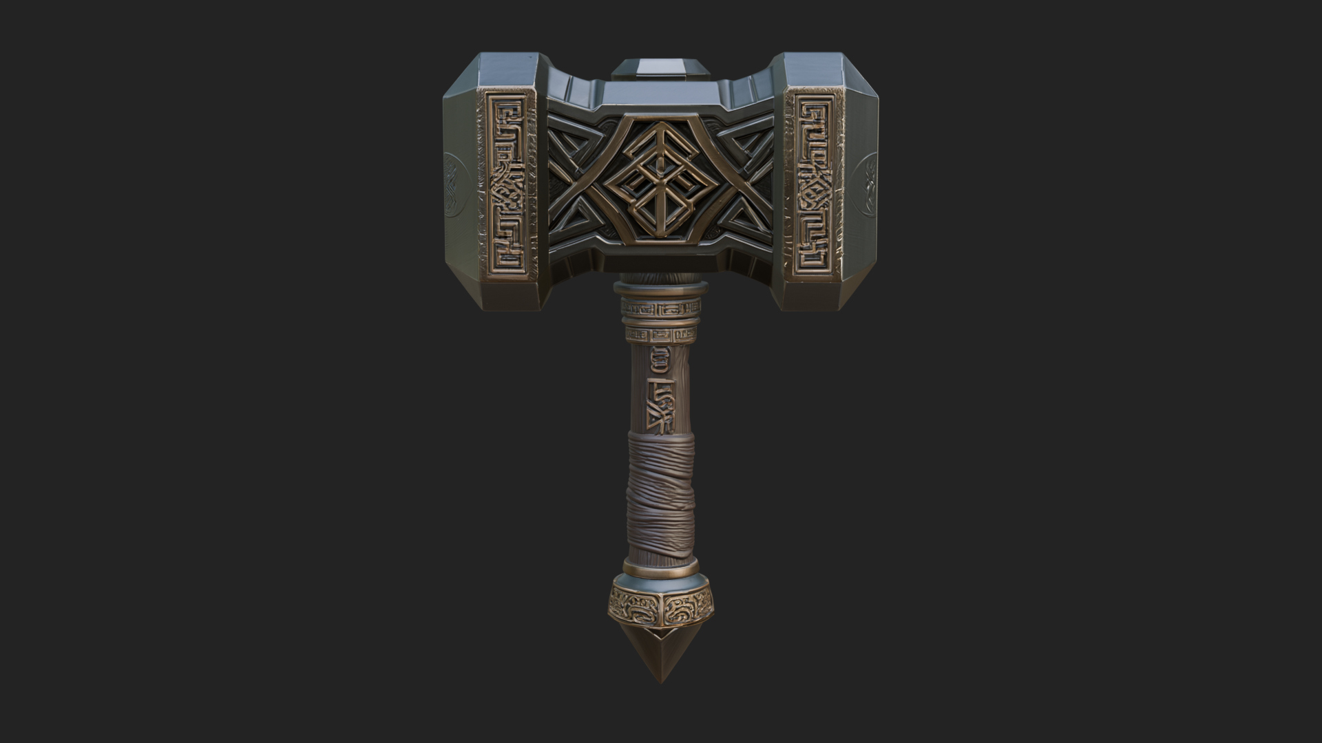 Block Head War Hammer Model Design 6 3D Print Model 3D Model