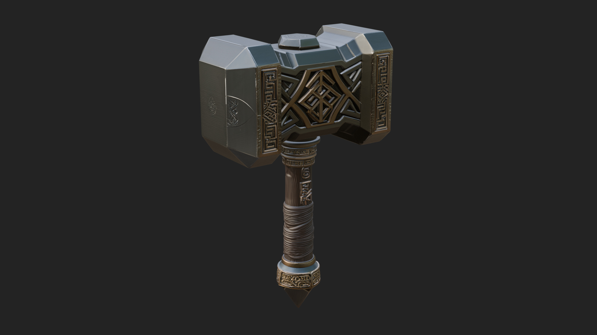 Block Head War Hammer Model Design 6 3D Print Model 3D Model