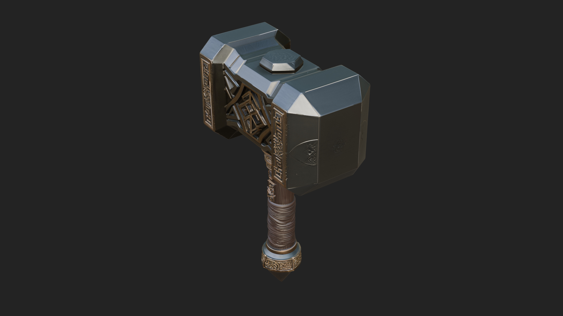 Block Head War Hammer Model Design 6 3D Print Model 3D Model